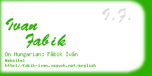 ivan fabik business card